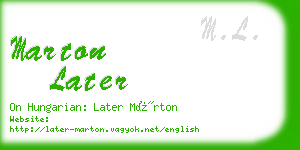 marton later business card